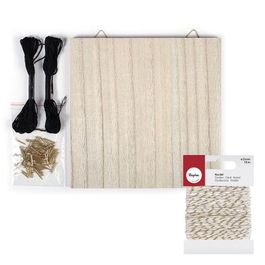 Line Mural With String Cadre mural string art 22 x 22 cm + ficelle dorée & blanche 15 m | Truffaut