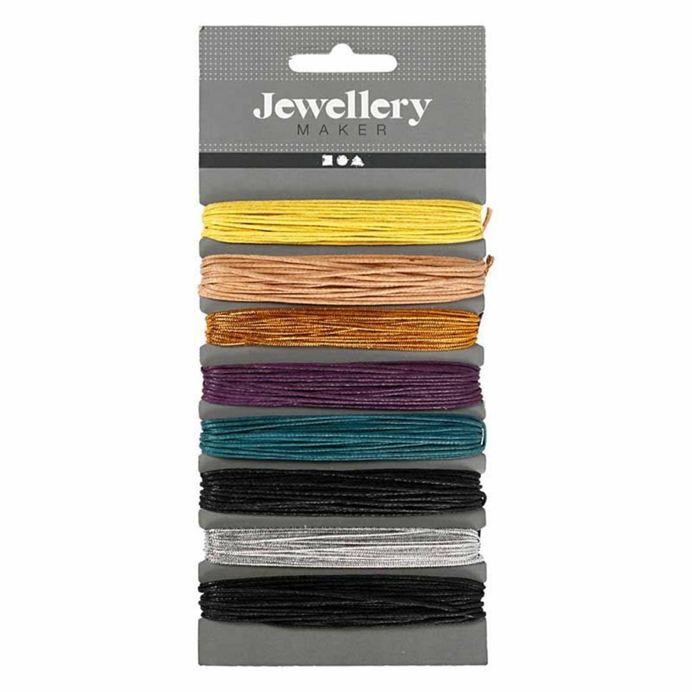 8 ficelles de coton ciré colorées - 5 m