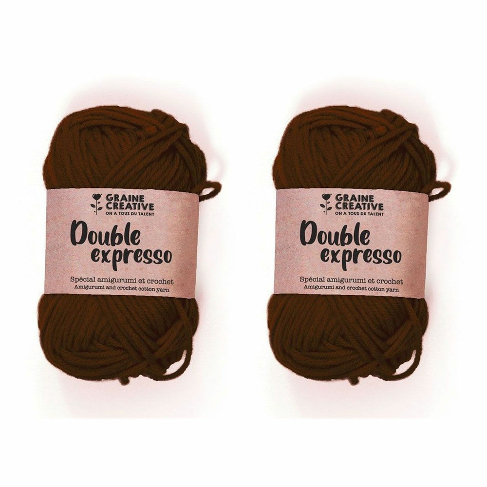 2 fils de coton pour crochet 55 m - marron