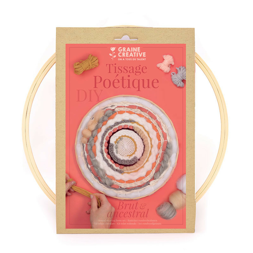 Kit métier à tisser rond - poétique - 30 x 30,5 cm