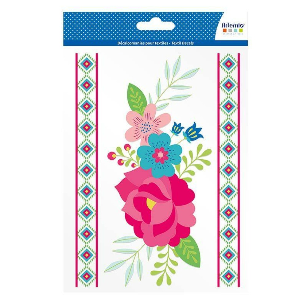 Transfert thermocollant pour textiles - a5 - fleurs - viva la vida