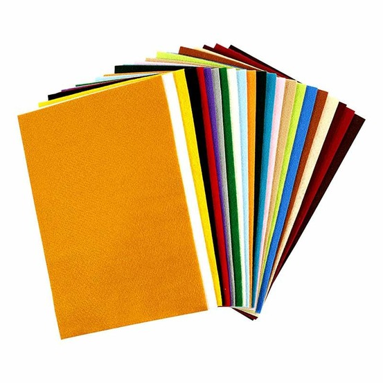 24 feuilles de feutrine synthétique 20 x 30 cm - multicolore