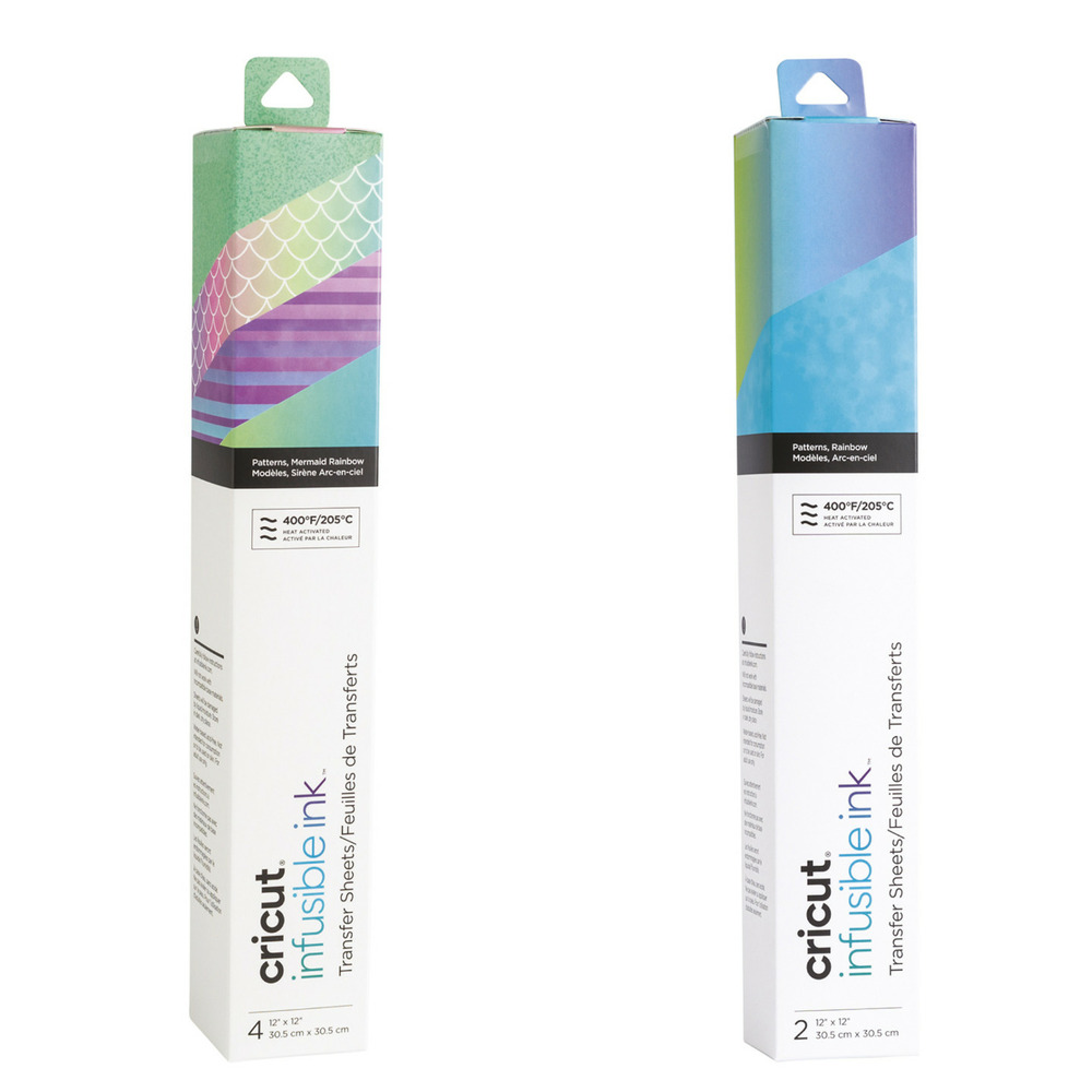 6 feuilles de transfert - sirène + arc-en-ciel - 30,5 x 30,5 cm cricut