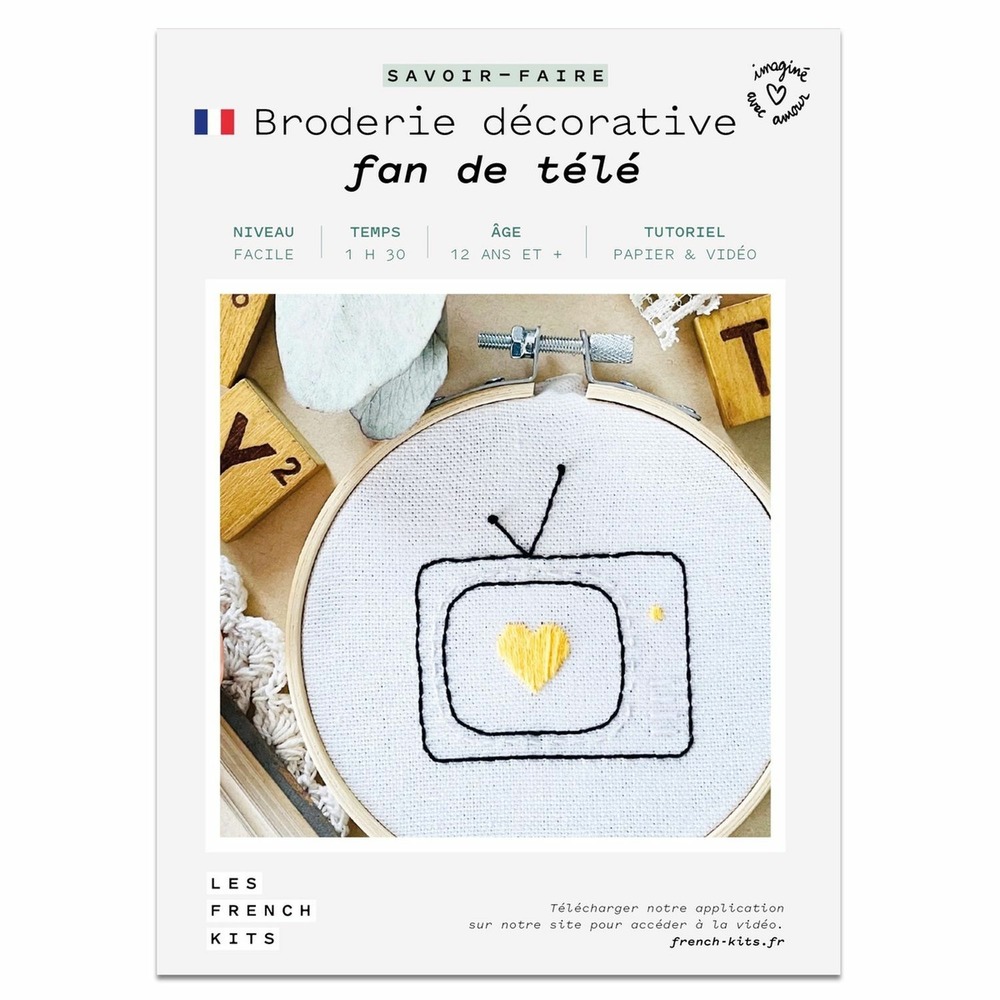 Coffret diy - broderie décorative - fan de télévision