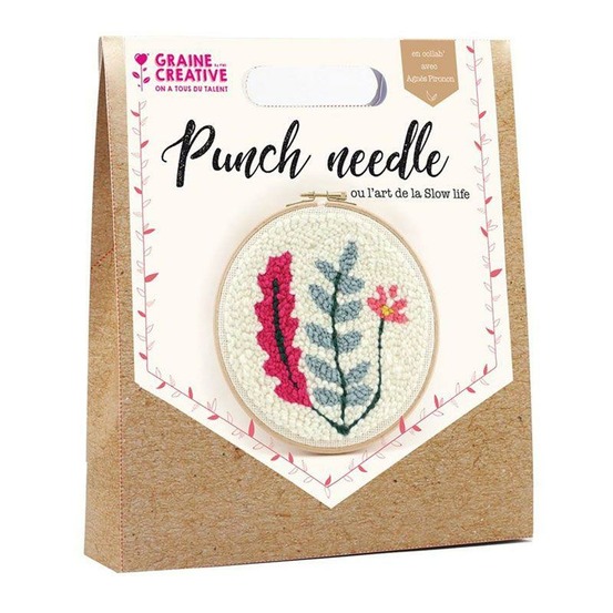 Coffret punch needle ø 20 cm - végétal