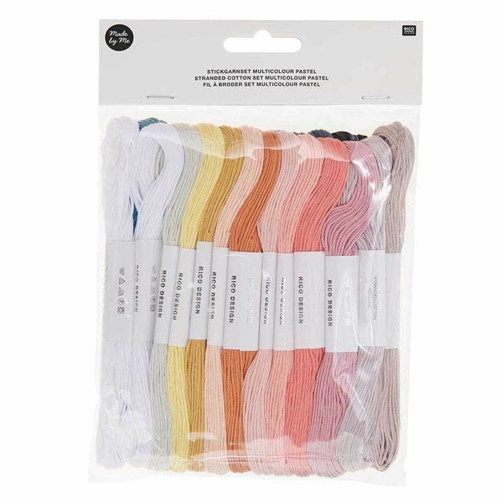 24 fils à broder en coton - pastel