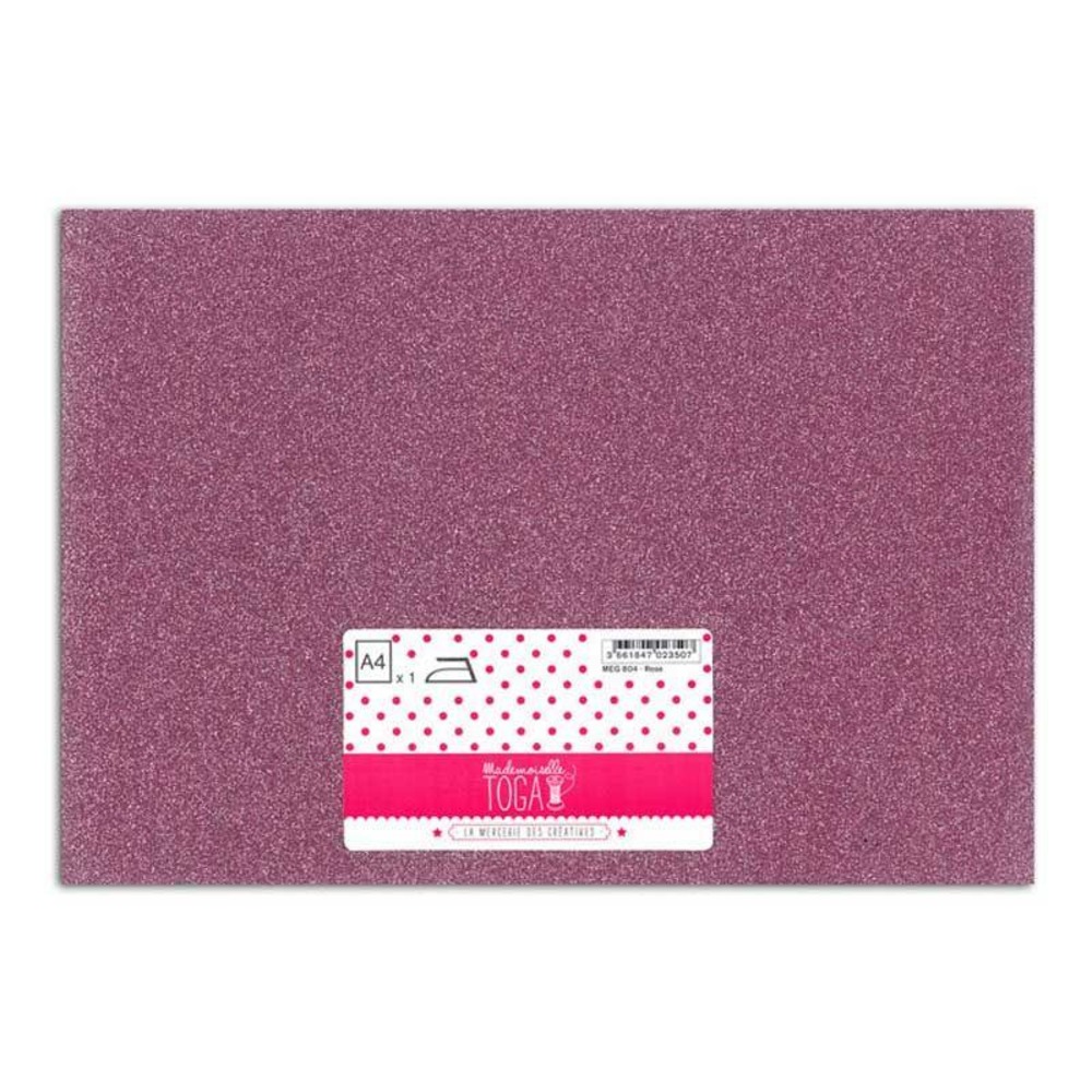 Flex thermocollant à paillettes - rose - 30 x 21 cm