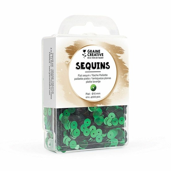 Boîte de sequins plats vert - 4000 pièces