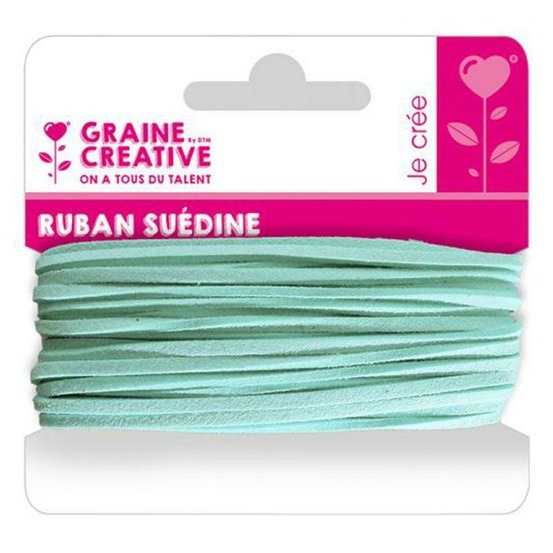 Ruban suédine 5 m - bleu-clair