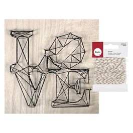 Line Mural With String Cadre mural string art love 22 x 22 cm + ficelle dorée & blanche | Truffaut
