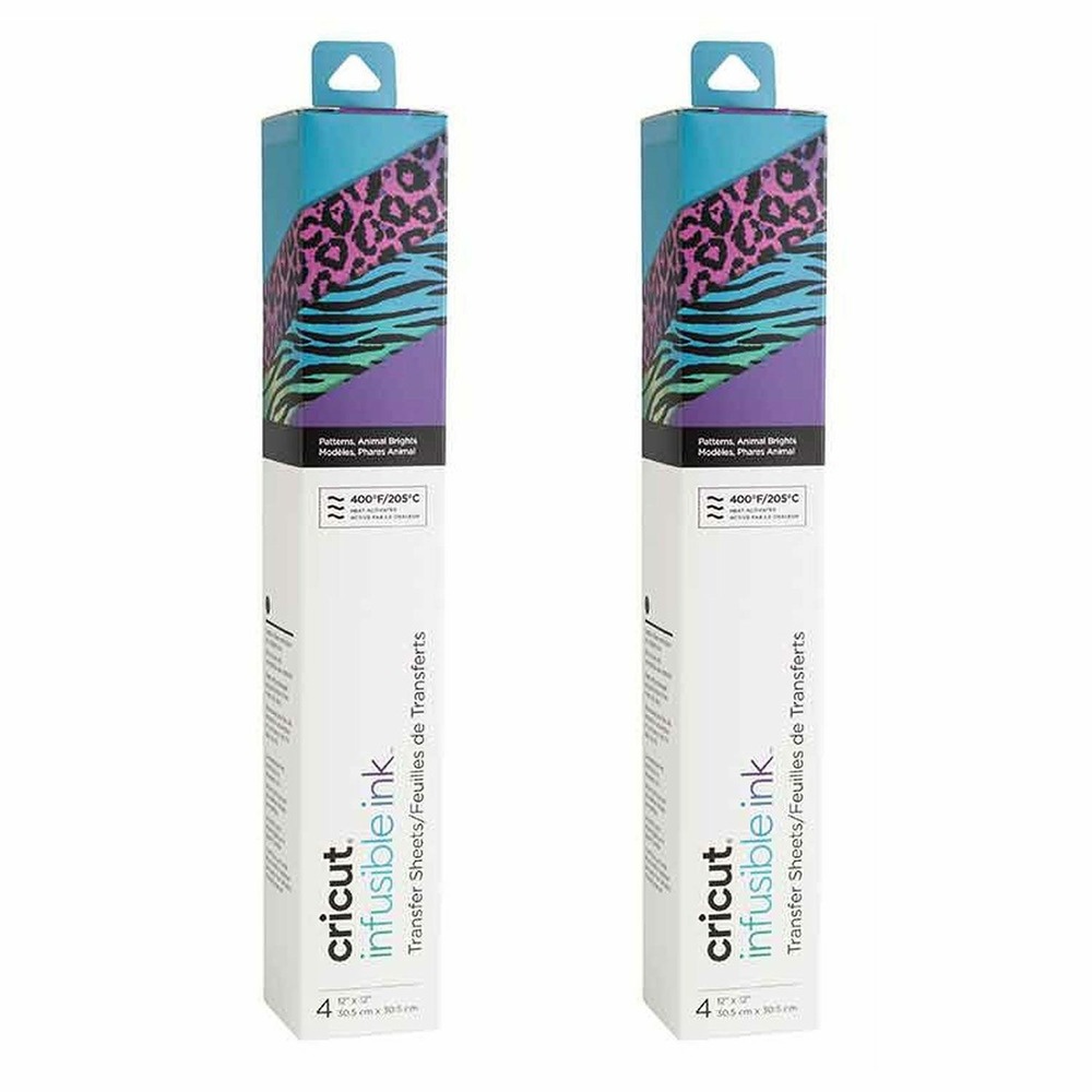 8 feuilles transfert - animaux flashy - 30,5 x 30,5 cm