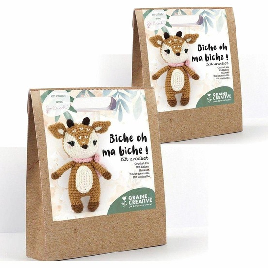 2 kits peluche en crochet amigurumi - ma petite biche