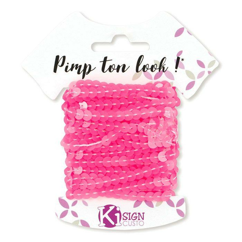 6 ruban de sequins 6 m - rose fluo