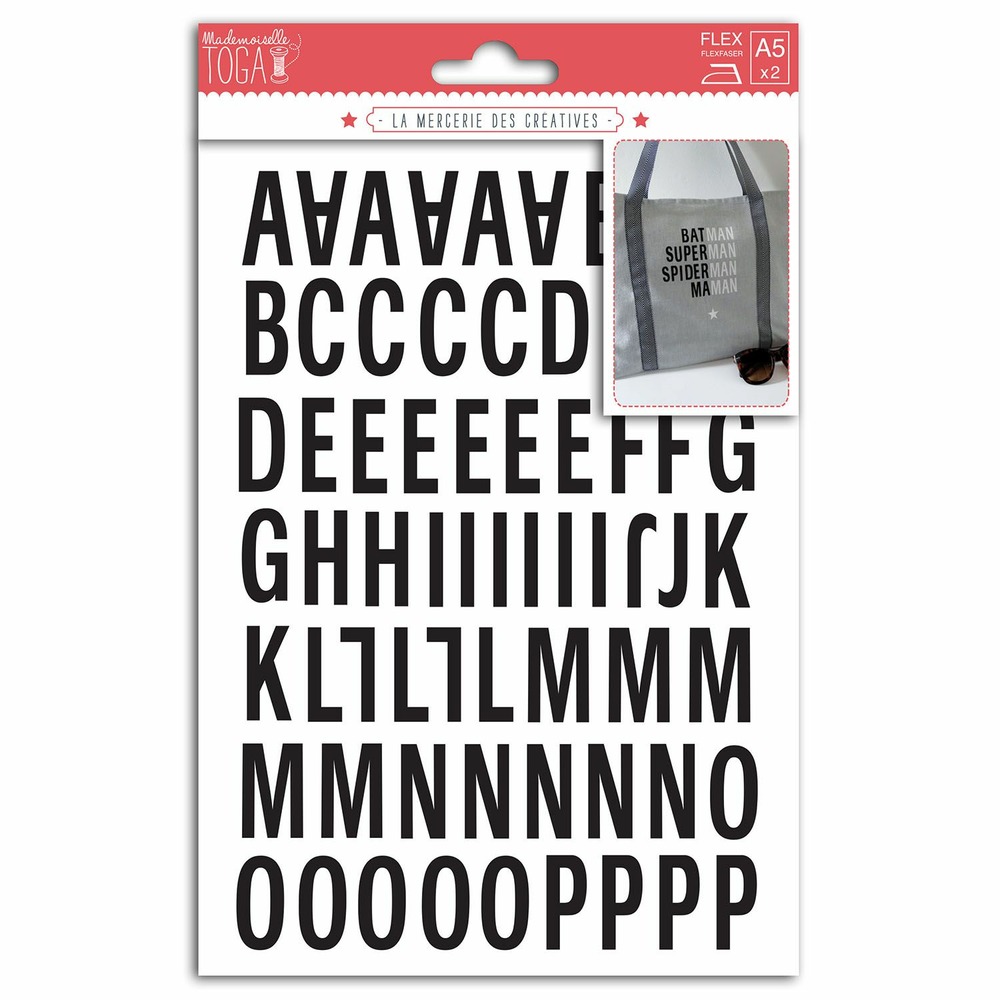 126 lettres thermocollantes - noir enjoy
