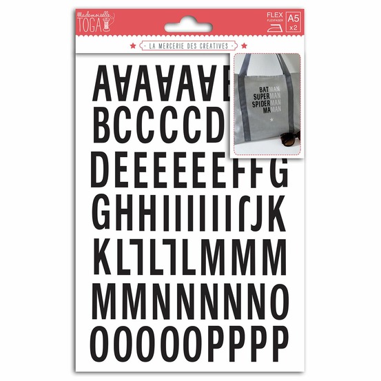 126 lettres thermocollantes - noir enjoy