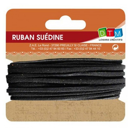 Ruban suédine 5 m - noir