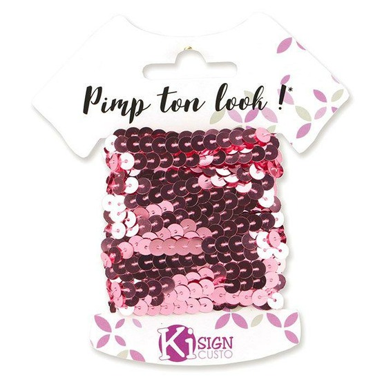 6 ruban de sequins 6 m - rose indien
