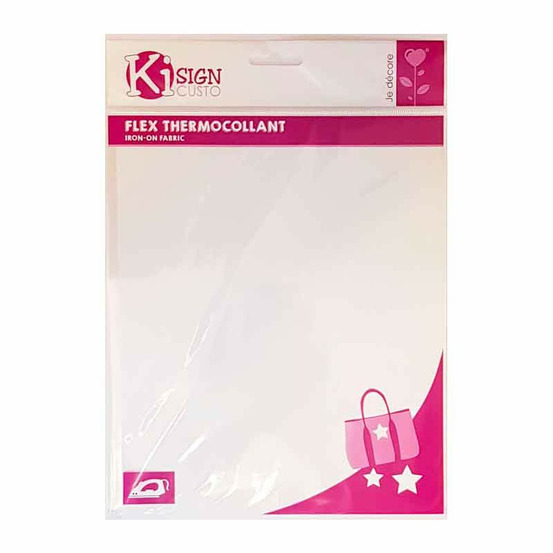 Flex thermocollant - blanc mat - 20 x 25 cm