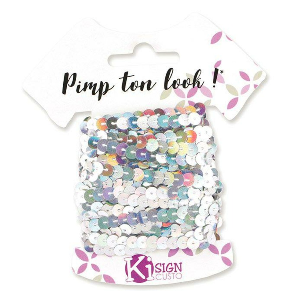 6 ruban de sequins 6 m - argenté