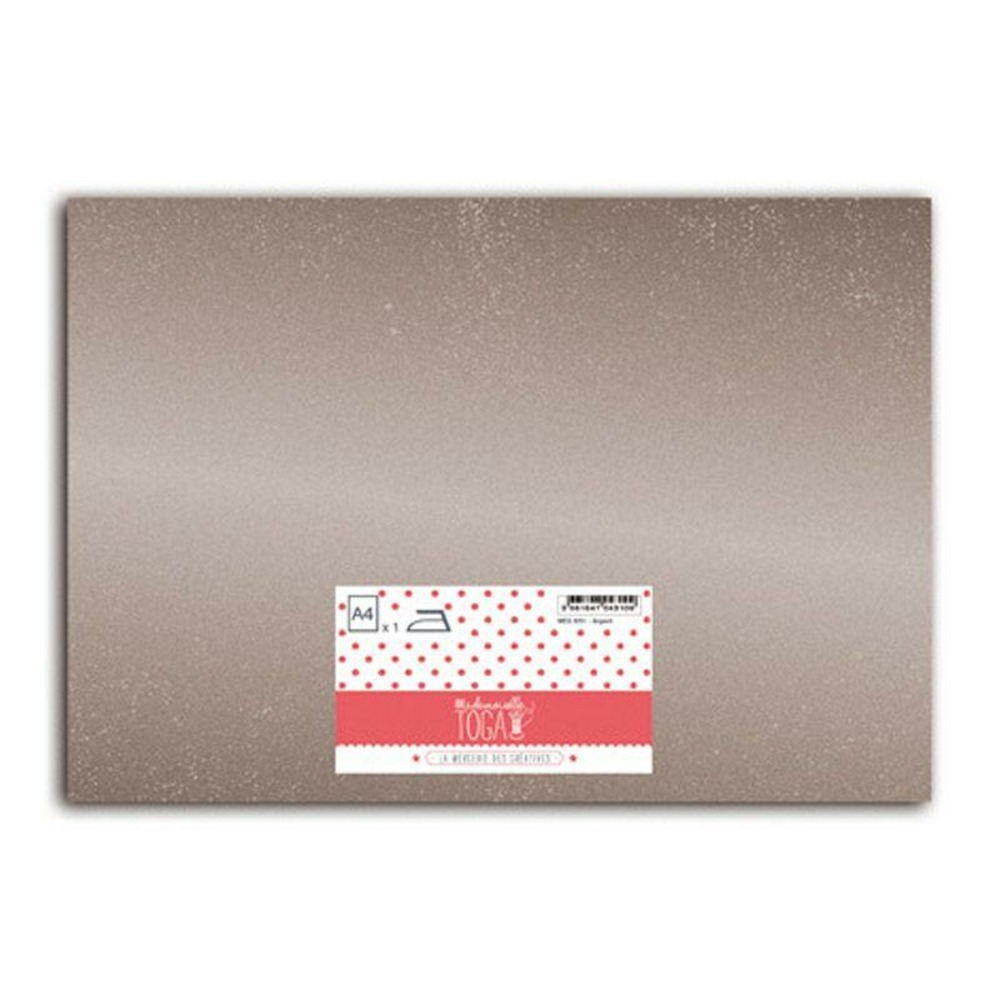 Flex thermocollant - argent effet miroir - 30 x 21 cm