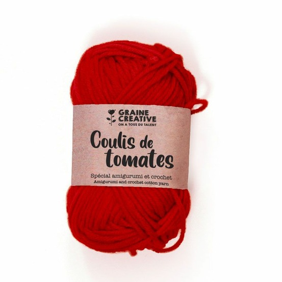 Fil de coton spécial crochet et amigurumi 55 m - rouge