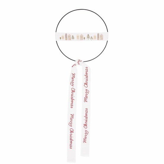 Kit broderie merry christmas cercle métal ø 15 cm