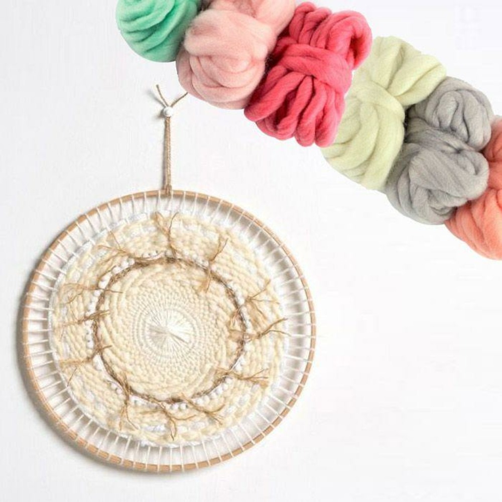 Métier à tisser rond ø 29 cm + 6 pelotes de laine