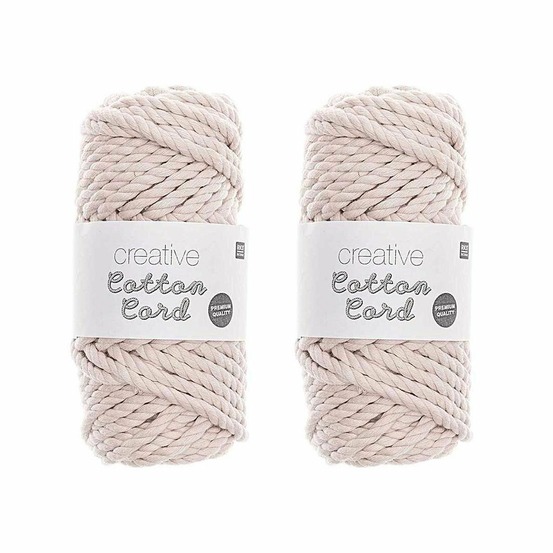 2 pelotes de corde en coton 25 m - ecru