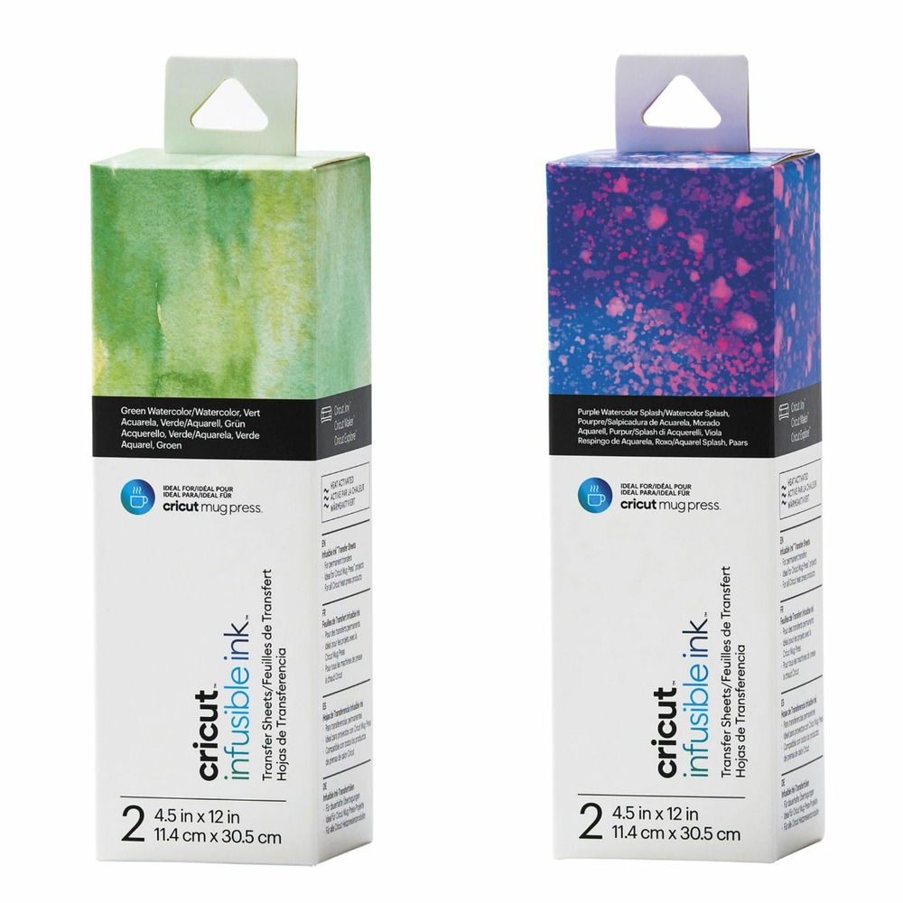 4 feuilles de transfert pour mug press - aquarelle