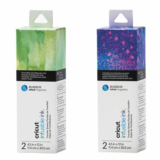 4 feuilles de transfert pour mug press - aquarelle