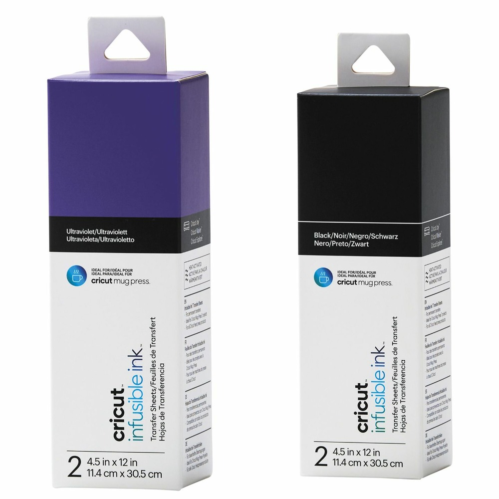 4 feuilles de transfert pour mug press - violet + noir