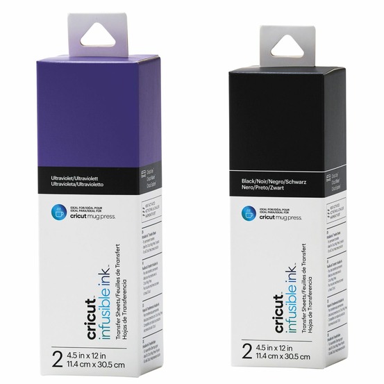 4 feuilles de transfert pour mug press - violet + noir