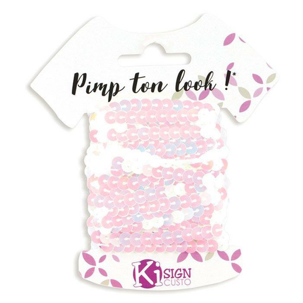 6 ruban de sequins 6 m - blanc iridescent