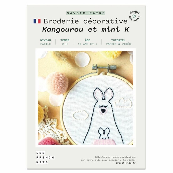 Coffret diy - broderie décorative - kangourous