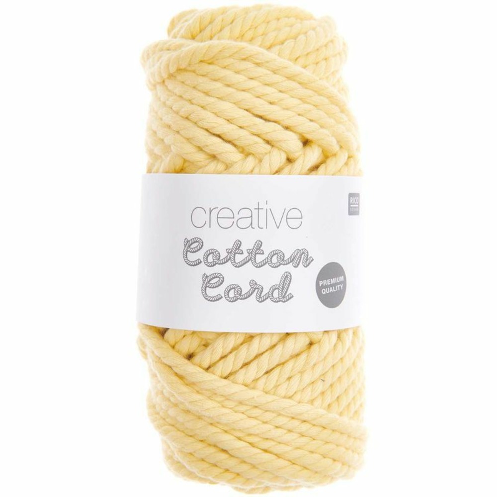 Pelote de corde en coton 25 m - jaune pastel