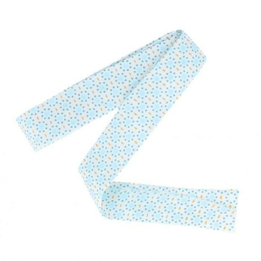 Biais de couture 3 m x 20 mm - ronds bleu clair à pointillés bleus