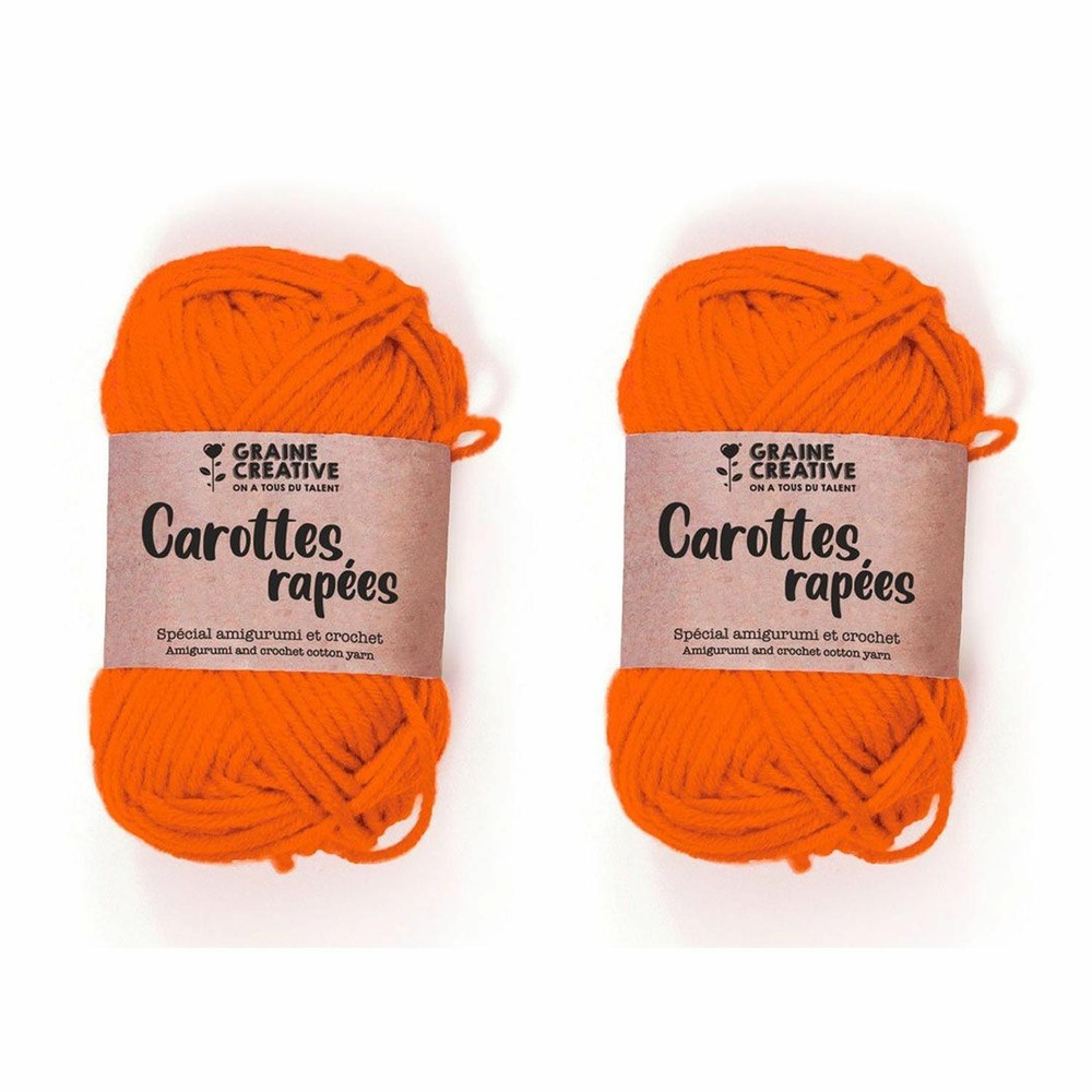 2 fils de coton pour crochet 55 m - orange