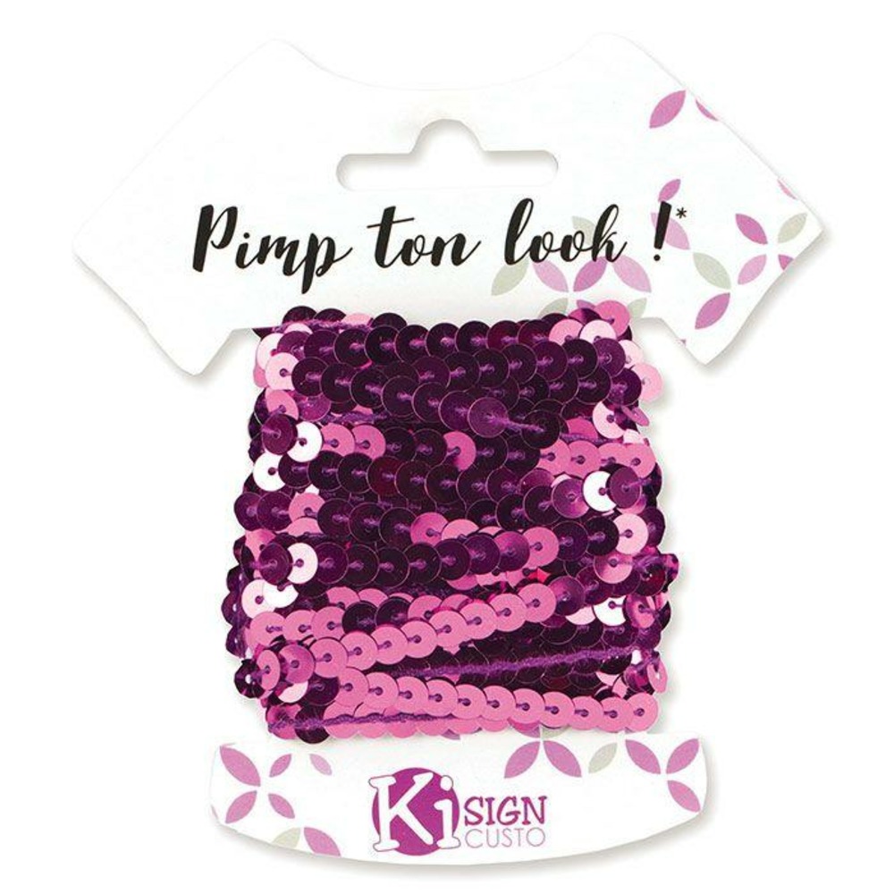 6 ruban de sequins 6 m - violet