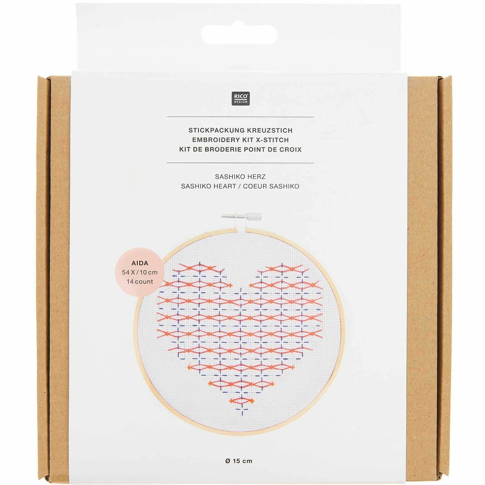 Kit de broderie sashiko coeur