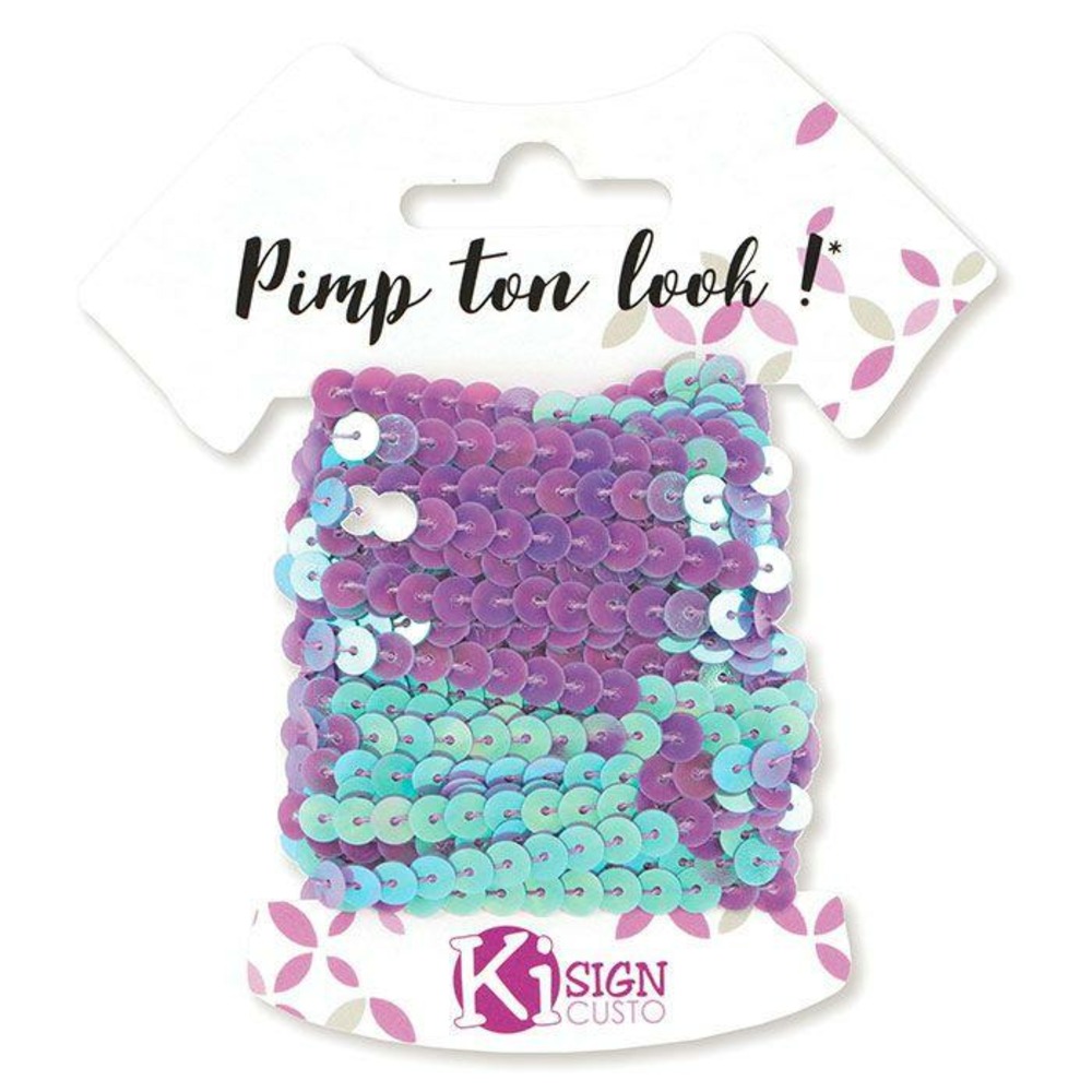 6 ruban de sequins 6 m - violet iridescent