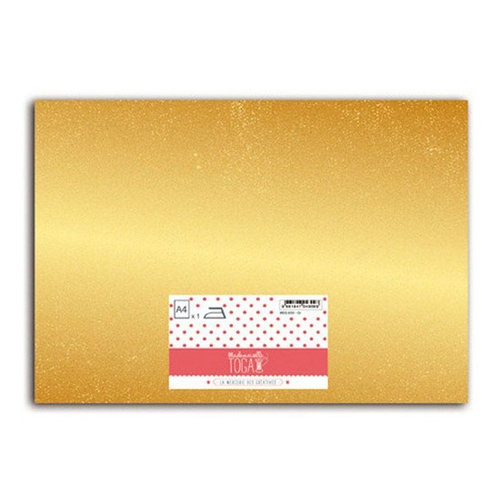 Flex thermocollant - or effet miroir - 30 x 21 cm