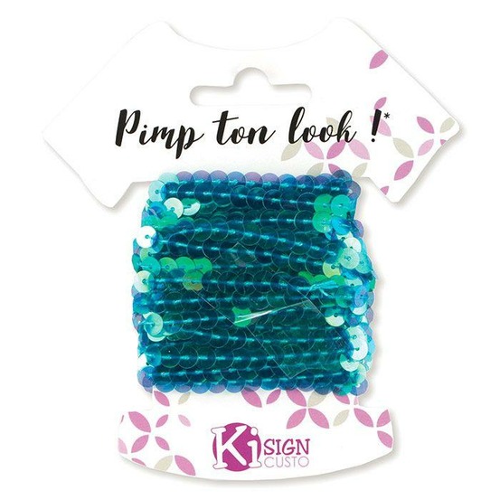 6 ruban de sequins 6 m - bleu océan