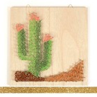 Coffret cadre en bois string art 22 x 22 cm cactus + masking tape doré à paillettes 5 m