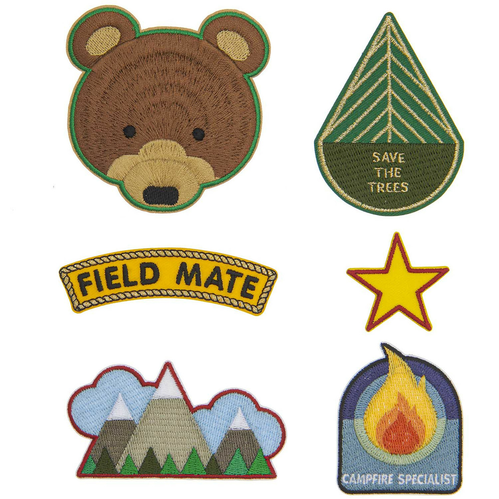 6 ecussons thermocollants spécial scouts ours