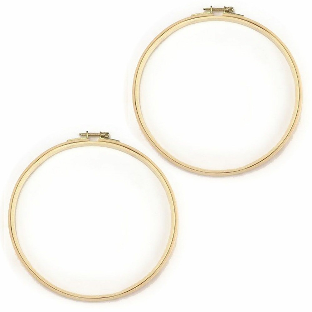 2 tambours à broder en bois ø 15 cm