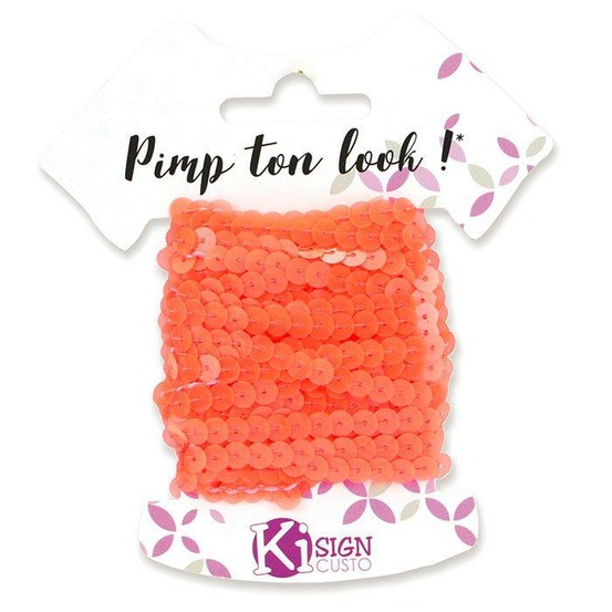 6 ruban de sequins 6 m - orange fluo