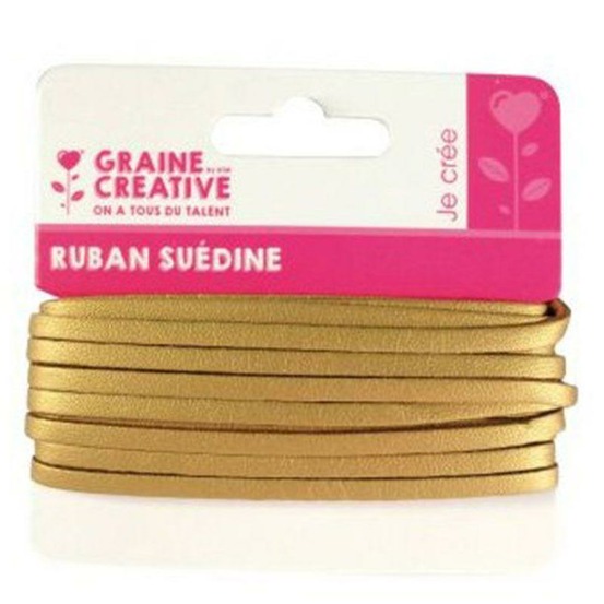 Ruban suédine 4,5 m - doré