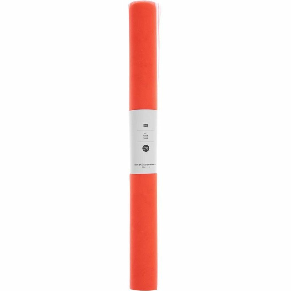 Rouleau de tulle 50 cm x 5 m - orange fluo