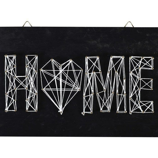 Coffret string art - tableau noir home déco art filaire 30 x 22 cm