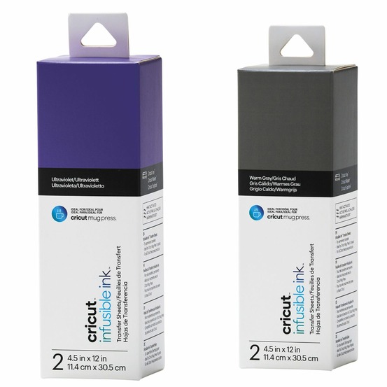 4 feuilles de transfert pour mug press - violet + gris